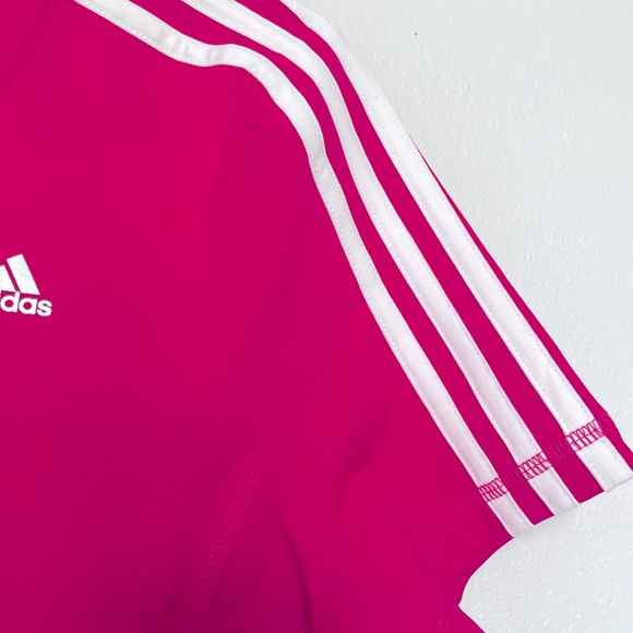 VINTAGE ADIDAS ACTIVEWEAR JERSEY T-SHIRT MEDIUM HOT PINK HARDLY WORN - Picture 4 of 7